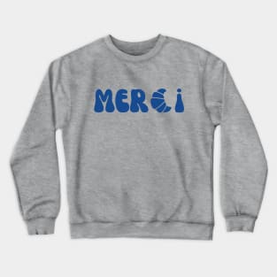 Merci Croissant Francophile Graphic Crewneck Sweatshirt